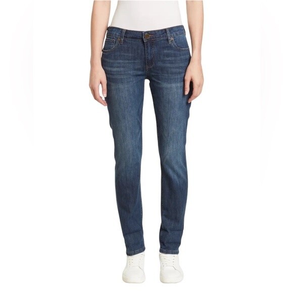 Kut From The Kloth  High Rise Boyfriend Distressed Straight Leg Jeans Stretch - Picture 1 of 16
